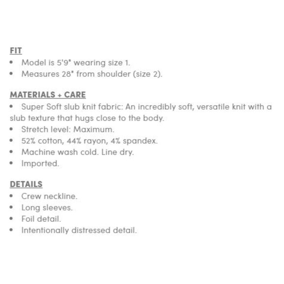 NWT Torrid 3X LoveSick Super Soft Slub Distressed Foil Long Sleeve Tee Shirt - Picture 6 of 8